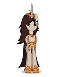 Size: 2400x3200 | Tagged: safe, artist:aidelank, oc, oc:queen salinas, alicorn, pony, alicorn oc, female, high res, horn, jewelry, looking at you, mare, regalia, simple background, smiling, white background