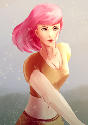Size: 2480x3508 | Tagged: safe, artist:aidelank, fluttershy, human, g4, high res, humanized, midriff