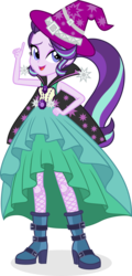 Size: 447x932 | Tagged: safe, artist:punzil504, starlight glimmer, equestria girls, g4, boots, clothes, clothes swap, costume, cute, female, fishnet stockings, glimmerbetes, hat, high heel boots, open mouth, pantyhose, shoes, simple background, smiling, solo, transparent background, witch hat