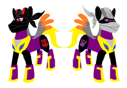 Size: 540x374 | Tagged: safe, pony, ms paint, ponified, sideways (transformers), transformers, transformers armada