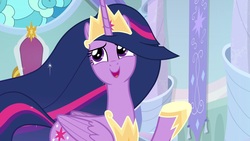 Size: 1920x1080 | Tagged: safe, screencap, twilight sparkle, alicorn, pony, g4, the last problem, crown, ethereal mane, female, hoof shoes, jewelry, mare, older, older twilight, older twilight sparkle (alicorn), peytral, princess twilight 2.0, regalia, solo, twilight sparkle (alicorn)