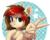 Size: 2727x2164 | Tagged: safe, artist:trickate, oc, oc only, pegasus, pony, bust, female, high res, hoof on chest, mare, peace sign, portrait, smiling, solo, wing hands, wings