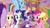 Size: 1920x1080 | Tagged: safe, screencap, applejack, fluttershy, pinkie pie, rainbow dash, rarity, spike, starlight glimmer, twilight sparkle, alicorn, dragon, pony, g4, the last problem, book, crown, jewelry, magic, mane seven, mane six, odd one out, regalia, second coronation dress, twilight sparkle (alicorn), winged spike, wings