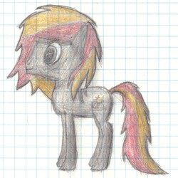 Size: 1203x1203 | Tagged: safe, artist:solder point, oc, oc only, oc:solder point, earth pony, pony, colored, graph paper, male, pencil drawing, solo, stallion, traditional art