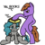 Size: 500x500 | Tagged: safe, artist:kalaverapastillera, oc, oc only, oc:alice, oc:ancient writing, pegasus, pony, unicorn, book, broken horn, duo, female, horn, male, mare, stallion