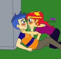 Size: 1280x1238 | Tagged: safe, flash sentry, sunset shimmer, equestria girls, g4, female, male, ship:flashimmer, shipping, straight