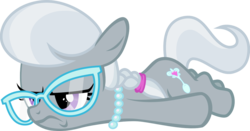 Size: 1024x537 | Tagged: safe, artist:rockint765, silver spoon, earth pony, pony, g4, annoyed, female, filly, glasses, simple background, solo, transparent background, vector
