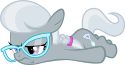 Size: 1024x537 | Tagged: safe, artist:rockint765, edit, editor:slayerbvc, vector edit, silver spoon, earth pony, pony, g4, accessory-less edit, annoyed, female, filly, glasses, missing accessory, simple background, solo, transparent background, vector