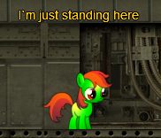 Size: 182x156 | Tagged: safe, oc, oc only, unnamed oc, pony, fallout equestria, game: fallout equestria: remains, captain obvious, coat markings, female, filly, pinto, rainbow pinto, solo
