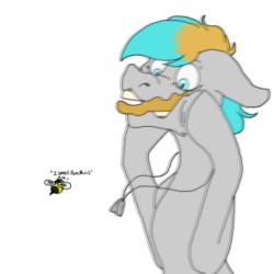 Size: 300x300 | Tagged: safe, artist:anonymous, oc, oc only, oc:shade flash, bee, insect, pegasus, pony, dog tags, male, shitposting, solo, stallion