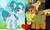 Size: 1148x686 | Tagged: safe, edit, edited screencap, gameloft, idw, screencap, cattail, ms. vine, earth pony, pony, a health of information, g4, catvine, cropped, female, heart, idw showified, male, shipping, shipping domino, stallion, straight