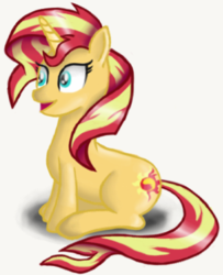 Size: 438x540 | Tagged: safe, artist:pabrony83, sunset shimmer, pony, unicorn, g4, cute, fanfic art, female, happy, mare, shimmerbetes, smiling, solo