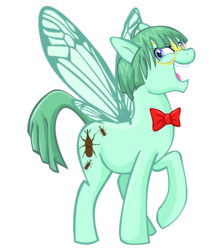 Size: 949x1102 | Tagged: safe, artist:skittledeedoo, insect, pony, anime, glasses, insector haga, ponified, ribbon, weevil underwood, yu-gi-oh!