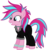 Size: 1460x1533 | Tagged: safe, artist:anime-equestria, pinkie pie, earth pony, pony, g4, 80s, alternate hairstyle, bands, clothes, cyberpunk, female, glowing mane, happy, jacket, jewelry, mare, necklace, punk, punkie pie, shirt, simple background, smiling, solo, transparent background, vector