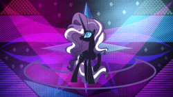 Size: 3840x2160 | Tagged: safe, artist:jeatz-axl, artist:laszlvfx, edit, idw, nightmare rarity, pony, unicorn, g4, abstract background, female, high res, idw showified, mare, solo, wallpaper, wallpaper edit