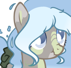 Size: 1732x1644 | Tagged: safe, artist:foxbagelbites, oc, oc only, oc:soft sands, original species, pony, female, mare, scrunchy face, simple background, solo, transparent background, waterfaller