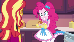 Size: 1920x1080 | Tagged: safe, screencap, pinkie pie, sunset shimmer, equestria girls, equestria girls specials, g4, my little pony equestria girls: better together, my little pony equestria girls: holidays unwrapped, saving pinkie's pie, cute, diapinkes, female