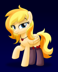 Size: 5000x6128 | Tagged: safe, artist:jhayarr23, oc, oc only, oc:wingblossom, oc:wingy, pegasus, pony, bedroom eyes, clothes, female, heart, heart necklace, jewelry, mare, necklace, socks