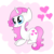 Size: 500x500 | Tagged: safe, artist:wisheslotus, oc, oc only, pony, unicorn, female, heart, horn, mare, prone, solo, unicorn oc