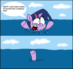 Size: 2000x1900 | Tagged: safe, artist:dragonboi471, twilight sparkle, pony, g4, asphyxiation, comic, drowning, female, solo, water