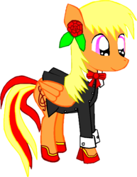 Size: 744x964 | Tagged: safe, artist:avchonline, oc, oc only, oc:sean, pegasus, pony, clothes, flower, flower in hair, hoof shoes, male, pegasus oc, simple background, solo, stallion, suit, transparent background, wings