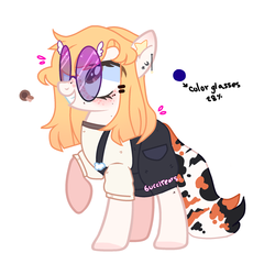 Size: 2000x2000 | Tagged: safe, artist:fliyingrainbow, oc, oc only, oc:serendipity, earth pony, pony, clothes, female, glasses, high res, mare, simple background, solo, white background