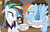 Size: 874x568 | Tagged: safe, edit, edited screencap, screencap, rainbow dash, rarity, pegasus, pony, unicorn, g4, it isn't the mane thing about you, alternate hairstyle, comic, gossip, punk, raripunk, secret, speech bubble, text, thought bubble