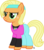 Size: 1059x1208 | Tagged: safe, artist:anime-equestria, applejack, earth pony, pony, g4, 80s, alternate hairstyle, clothes, female, freckles, hairband, long sleeved shirt, loose hair, shirt, short hair, simple background, smiling, solo, transparent background, vector, workout outfit