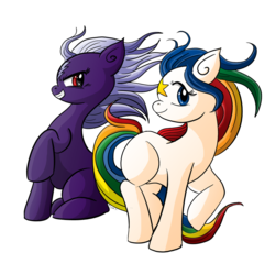 Size: 894x894 | Tagged: safe, artist:xkappax, pony, anime, duo, ponified, rainbow brite, skydancer (rainbow brite), starlite