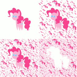 Size: 1333x1333 | Tagged: safe, artist:umneem, pinkie pie, earth pony, pony, g4, multeity, pointy ponies, too much pink energy is dangerous