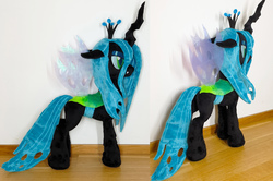 Size: 3416x2272 | Tagged: safe, artist:epicrainbowcrafts, queen chrysalis, changeling, g4, high res, irl, photo, plushie, solo