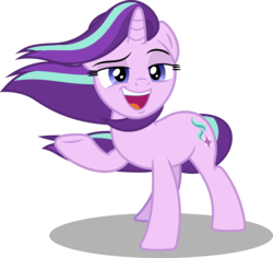 Size: 8000x7564 | Tagged: safe, artist:fruft, artist:illumnious, starlight glimmer, pony, unicorn, g4, the ending of the end, absurd resolution, confident, cutie mark, female, mare, open mouth, put it on my tab, raised hoof, simple background, smug, smuglight glimmer, solo, taunting, transparent background, underhoof, vector