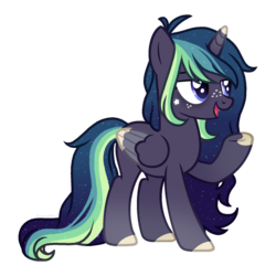 Size: 1024x1024 | Tagged: safe, artist:tears2shed, oc, oc only, alicorn, pony, alicorn oc, colored wings, colored wingtips, female, mare, open mouth, raised hoof, simple background, solo, transparent background, wings