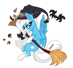 Size: 1580x1464 | Tagged: safe, artist:lazy cat, artist:rioshi, artist:starshade, oc, oc only, oc:icy heart, pegasus, pony, female, halloween, holiday, mare, simple background, solo, white background