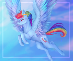 Size: 1961x1645 | Tagged: safe, artist:copshop, rainbow dash, pegasus, pony, g4, concave belly, flying, male, muscles, nudity, rainbow blitz, rule 63, sheath, smiling, solo, spread wings, stallion, wings