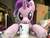 Size: 2576x1932 | Tagged: safe, artist:nekokevin, cozy glow, starlight glimmer, pony, unicorn, series:nekokevin's glimmy, g4, coffee, coffee mug, desk, female, irl, mare, mug, photo, plushie, smiling, underhoof