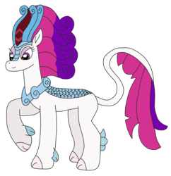 Size: 2369x2448 | Tagged: safe, artist:supahdonarudo, queen novo, kirin, series:novoember, g4, my little pony: the movie, curly hair, high res, kirin-ified, leonine tail, raised hoof, simple background, species swap, transparent background