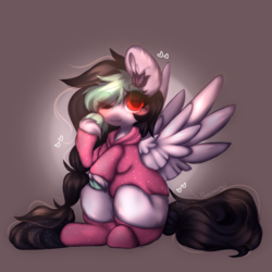 Size: 5000x5000 | Tagged: safe, artist:umiimou, oc, oc only, oc:galactic lights, pegasus, pony, clothes, hoodie, solo, wings
