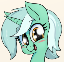 Size: 268x261 | Tagged: safe, artist:t72b, edit, lyra heartstrings, pony, unicorn, avatar, bust, cropped, cute, female, heart eyes, looking at you, lyrabetes, portrait, simple background, smiling, solo, white background, wide eyes, wingding eyes