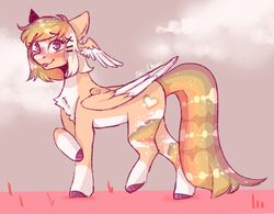 Size: 1280x997 | Tagged: safe, artist:akiiichaos, oc, oc only, oc:cinnamon, pegasus, pony, female, mare, solo, two toned wings, wing ears, wings