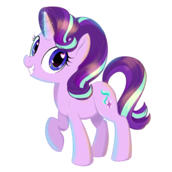 Size: 4724x4724 | Tagged: safe, artist:aanotherpony, starlight glimmer, pony, unicorn, g4, absurd resolution, cute, female, glimmerbetes, glowing horn, grin, heart, heart eyes, horn, looking at you, magic, mare, simple background, smiling, solo, transparent background, wingding eyes