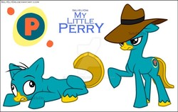 Size: 900x570 | Tagged: safe, artist:selyelydis, pony, perry the platypus, phineas and ferb, ponified
