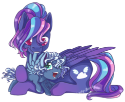 Size: 1066x876 | Tagged: safe, artist:shady-bush, oc, oc only, oc:cloud reacher, pegasus, pony, female, filly, mare, prone, simple background, transparent background