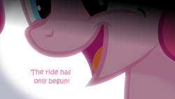 Size: 1280x720 | Tagged: safe, artist:jan, edit, pinkie pie, earth pony, pony, g4, bronybait, the ride never ends