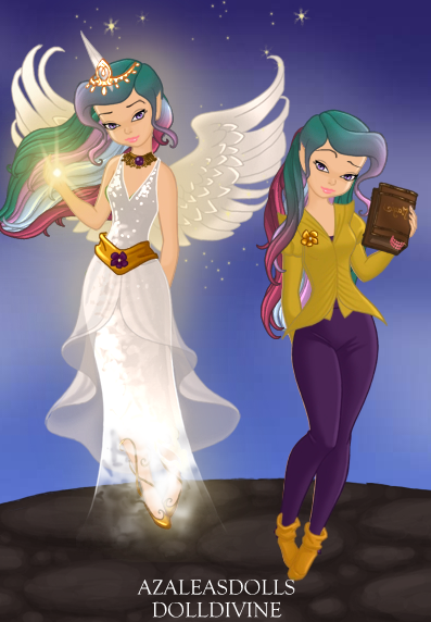 2190484 - safe, artist:azaleasdolls, artist:wild-fire93, princess celestia,  principal celestia, alicorn, fairy, human, equestria girls, g4, barely eqg  related, book, brooch, clothes, crossover, crown, disney, disney style,  dolldivine, fairy wings, horn