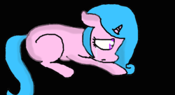 Size: 709x387 | Tagged: safe, artist:cotton-candy-pony, oc, oc only, oc:cotton candy, pony, unicorn, black background, crying, female, floppy ears, lying down, mare, sad, simple background, solo
