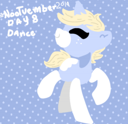Size: 974x943 | Tagged: safe, artist:nootaz, oc, oc only, oc:nootaz, pony, unicorn, abstract background, animated, dancing, female, gif, mare, nootvember, nootvember 2019, solo