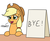 Size: 1100x900 | Tagged: safe, artist:mkogwheel edits, edit, applejack, earth pony, pony, g4, applejack's hat, applejack's sign, bye, cowboy hat, cute, female, hat, howdy, mare, meme, sign, solo