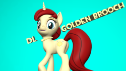 Size: 4096x2304 | Tagged: safe, artist:raymond, oc, oc:golden brooch, pony, unicorn, 3d, downloadable, jewelry, necklace, revamped ponies, simple background, source filmmaker, source filmmaker resource