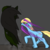 Size: 600x600 | Tagged: safe, artist:skydreams, oc, oc only, oc:skydreams, pony, unicorn, cloak, clothes, dark magic, female, fight, magic, mare, sword, vent art, weapon